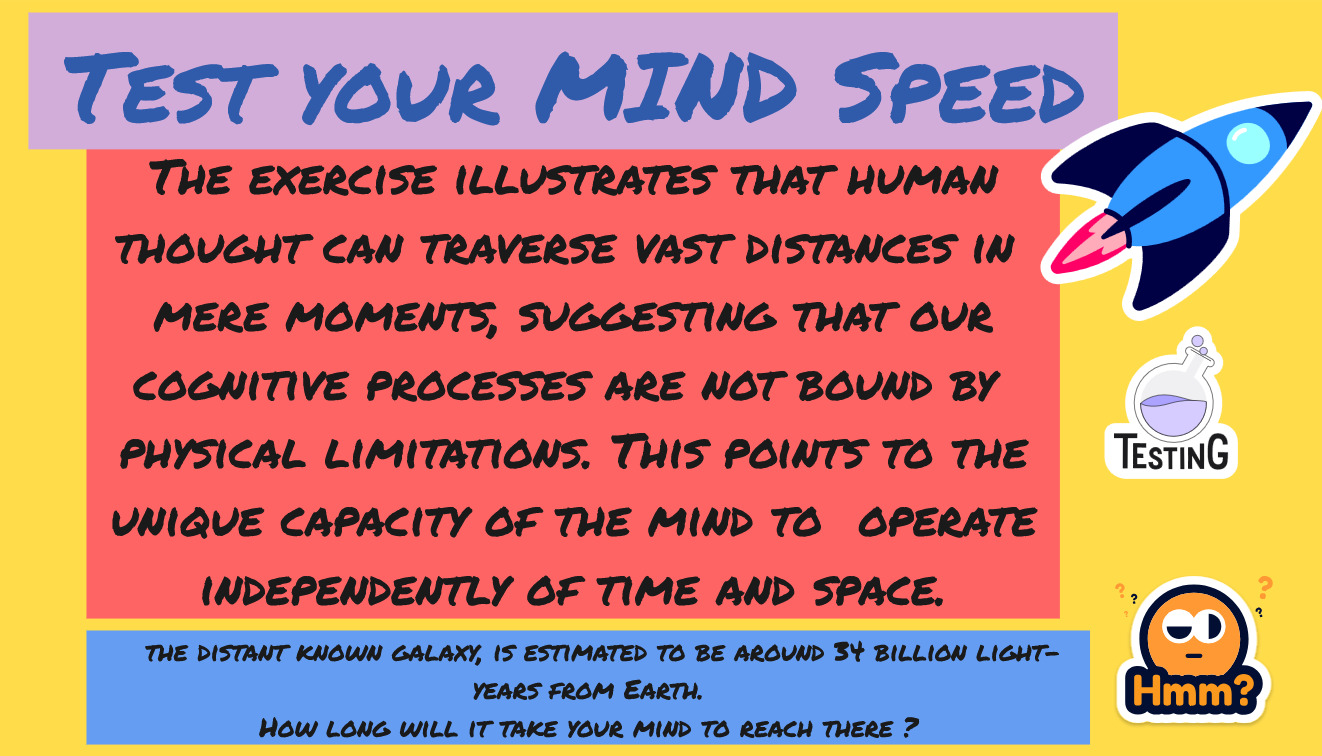 mind thought speed. As you engage in this exercise, observe how your mind can traverse both short and vast distances almost instantaneously.