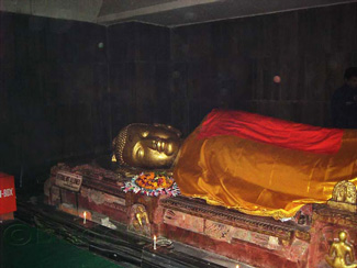 Kushinagar Buddha Parinirvana Statue inside Temple